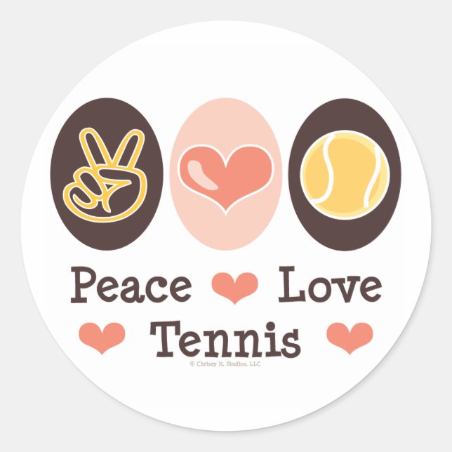 Peace Love Tennis Stickers (Front)