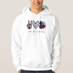 Peace Love Texas Flag Sunflower  Hoodie