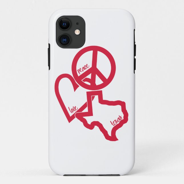 Peace love Texas iPhone case (Back)