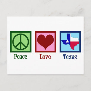 Peace Love Texas State Flag Postcard