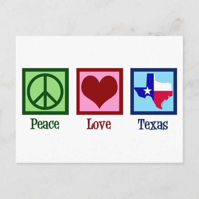 Peace Love Texas State Flag Postcard (Front)