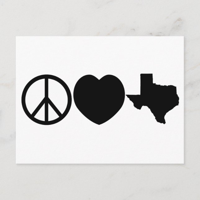 Peace Love Texas symbols Postcard (Front)