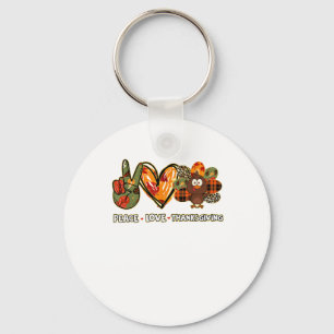 Peace love thanksgiving Gobble Turkey Thanksgiving Key Ring