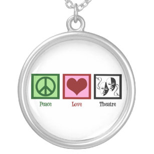 Peace Love Theatre Silver Plated Necklace