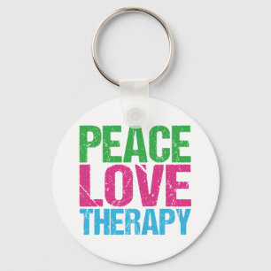 Peace Love Therapy Key Ring