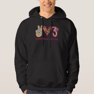 Peace Love Third 3rd Grade Squad Back To School Ma Hoodie