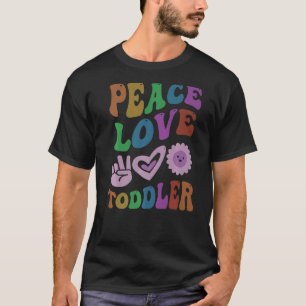 PEACE LOVE TODDLER Retro Preschool Teacher Groovy T-Shirt