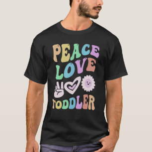 PEACE LOVE TODDLER Retro Preschool Teacher Groovy T-Shirt