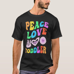 PEACE LOVE TODDLER Retro Preschool Teacher Groovy T-Shirt