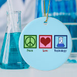 Peace Love Toxicology Ceramic Tree Decoration<br><div class="desc">Peace Love Toxicology. A cool toxicologist gift for a scientist who works in a lab as a poison and poisoning expert. Support toxicity researchers with this cute design!</div>