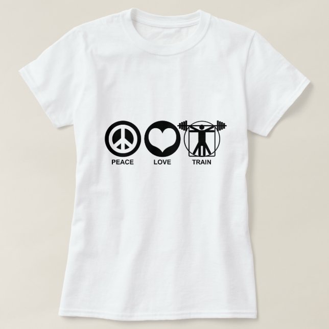 Peace Love Train T-Shirt (Design Front)