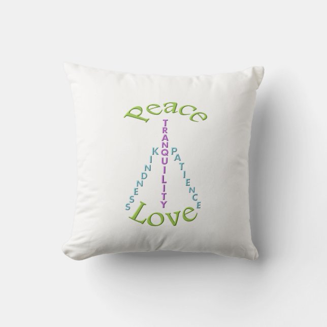 Peace Love Tranquillity Kindness Pillow (Front)