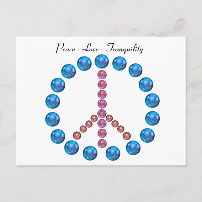 Peace Love Tranquillity Symbol Postcard (Front)