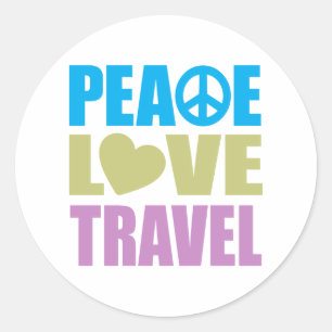 Peace Love Travel Classic Round Sticker