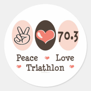 Peace Love Triathlon Stickers