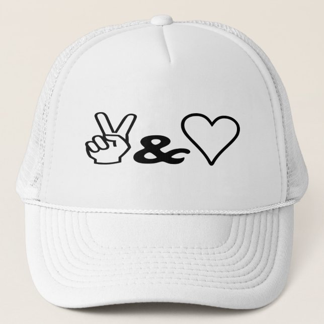 Peace & Love Trucker Hat (Front)