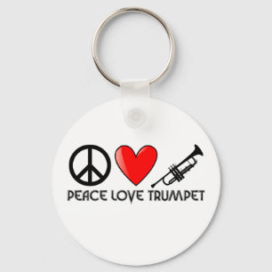 Peace, Love, Trumpet Key Ring
