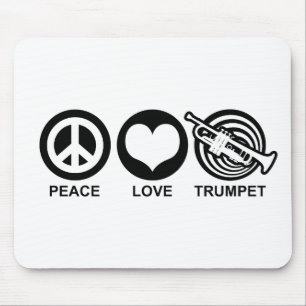 Peace Love Trumpet Mouse Pad