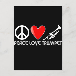 Peace, Love, Trumpet Postcard