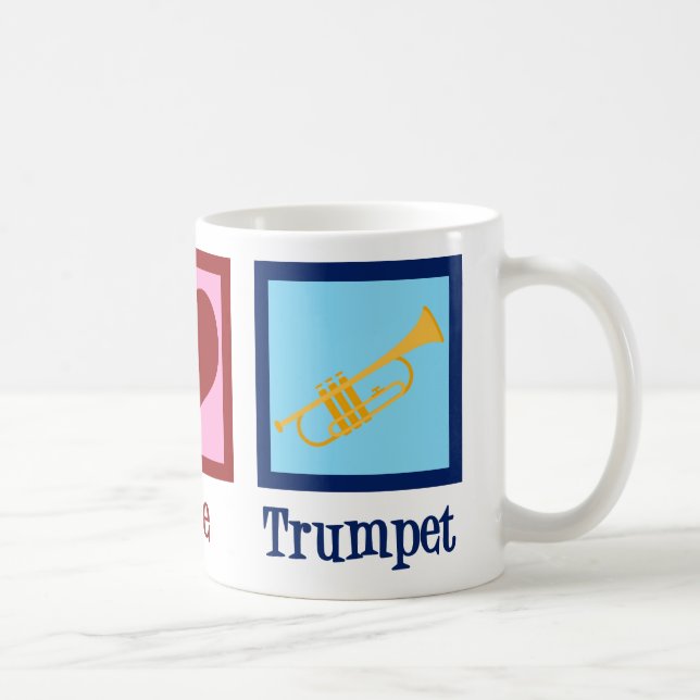 Peace Love Trumpets Coffee Mug (Right)