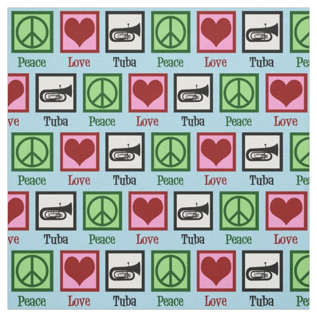 Peace Love Tuba Player Fabric (Swatch)