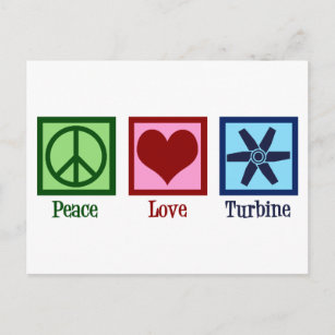 Peace Love Turbine Fan Postcard