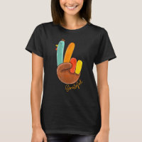 Peace Love Turkey Grateful Turkey Hand Sign Thanks