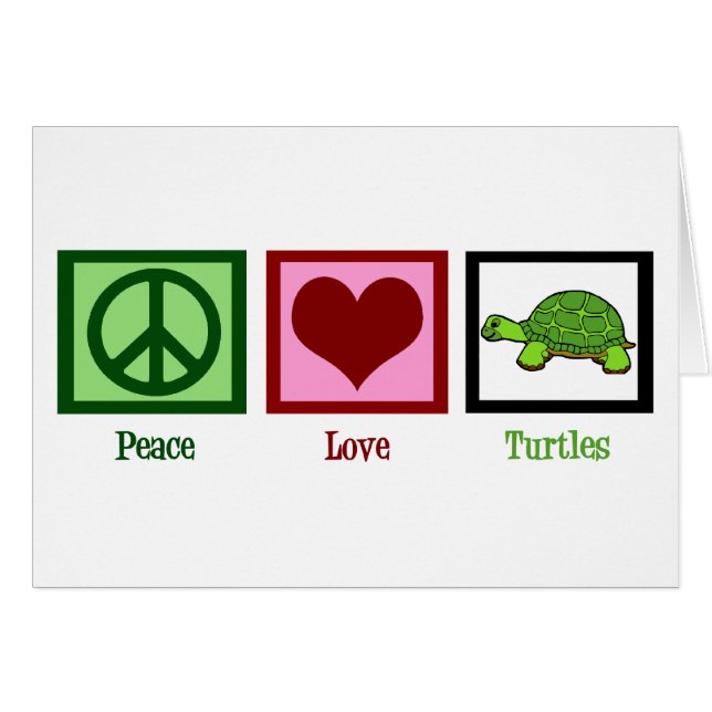 Peace Love Turtles Card (Front Horizontal)
