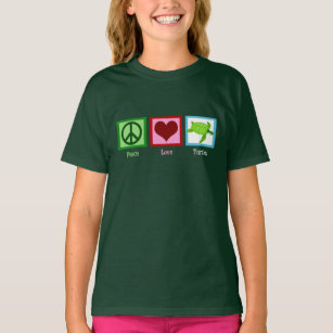 Peace Love Turtles Cute Sea Turtle Girls T-Shirt