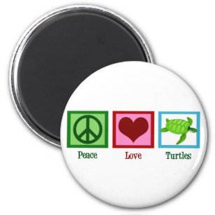 Peace Love Turtles Cute Sea Turtle Magnet