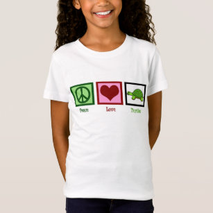 Peace Love Turtles Cute Turtle Girl's T-Shirt