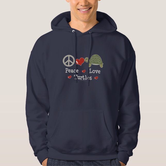 Peace Love Turtles Hooded Sweatshirt (Front)