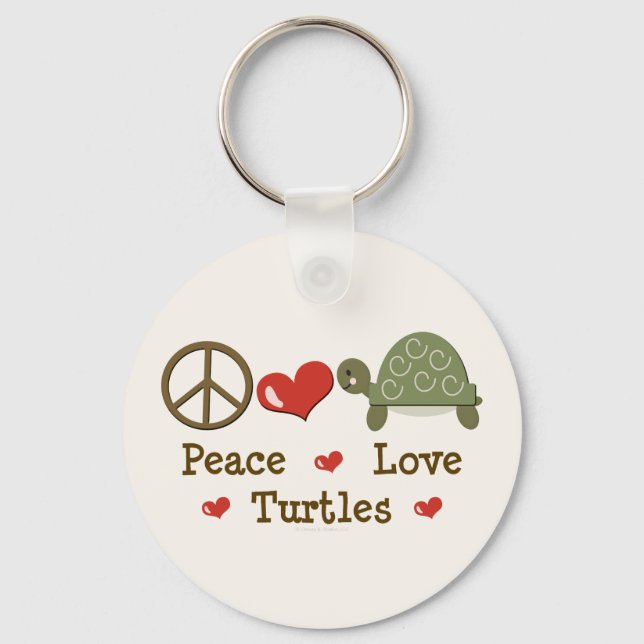 Peace Love Turtles Keychain (Front)