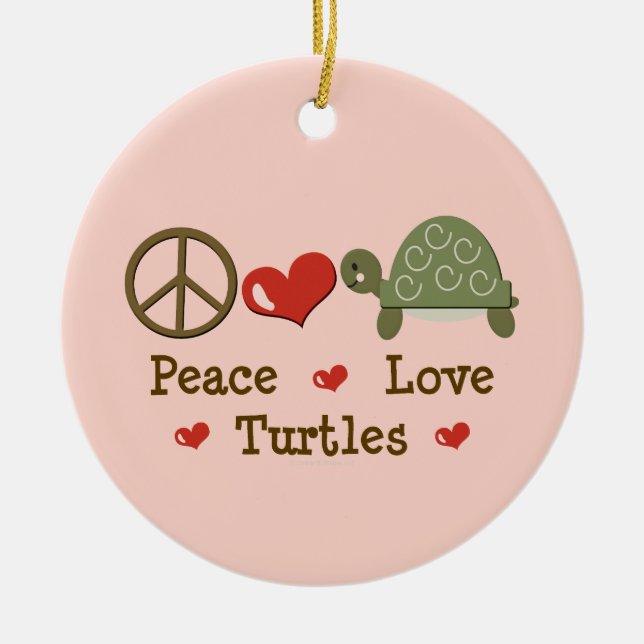 Peace Love Turtles Ornament (Front)
