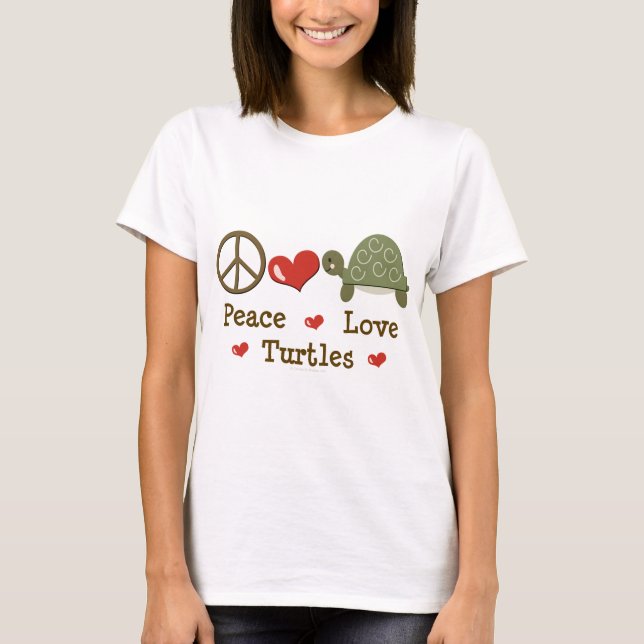 Peace Love Turtles T-shirt (Front)
