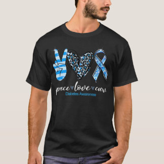 Peace Love Type Diabetes Awareness Survivors Month T-Shirt