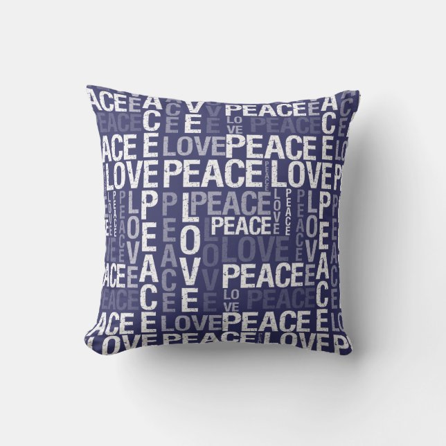 Peace Love Typography Cushion (Front)