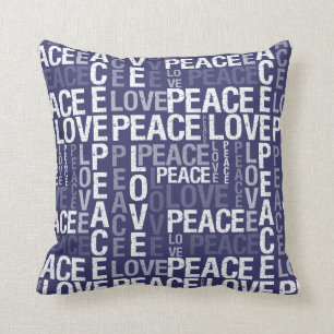 Peace Love Typography Cushion
