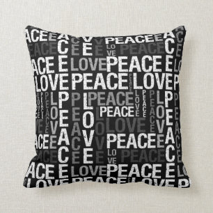 Peace Love Typography Cushion