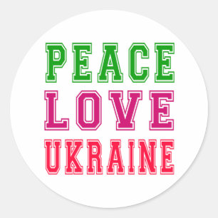 Peace Love Ukraine Classic Round Sticker