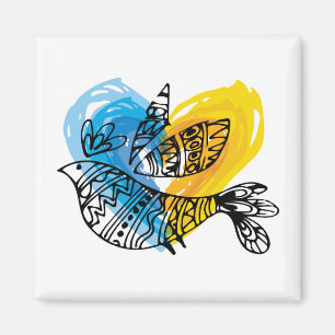 Peace Love Ukraine Nightingale Mug Magnet