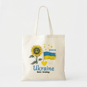 Peace Love Ukraine Sunflower Flag Stand with Pride Tote Bag