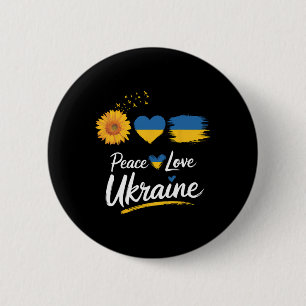 Peace Love Ukraine Sunflower Flag Stand With Ukrai 6 Cm Round Badge