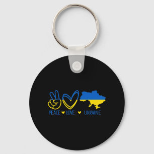 Peace Love Ukraine Support Ukrainian Flag Peace Lo Key Ring