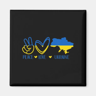 Peace Love Ukraine Support Ukrainian Flag Peace Lo Magnet