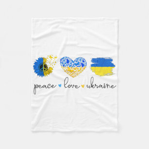 Peace Love Ukraine Ukrainian Flag Colors Ukraine S Fleece Blanket