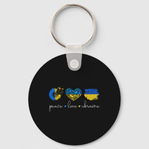 Peace Love Ukraine Ukrainian Flag Colors Ukraine S Key Ring