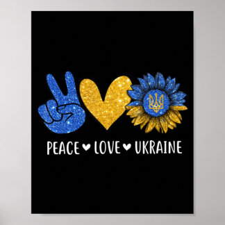 Peace Love Ukraine Ukrainian Flag Peace in Ukraine Poster
