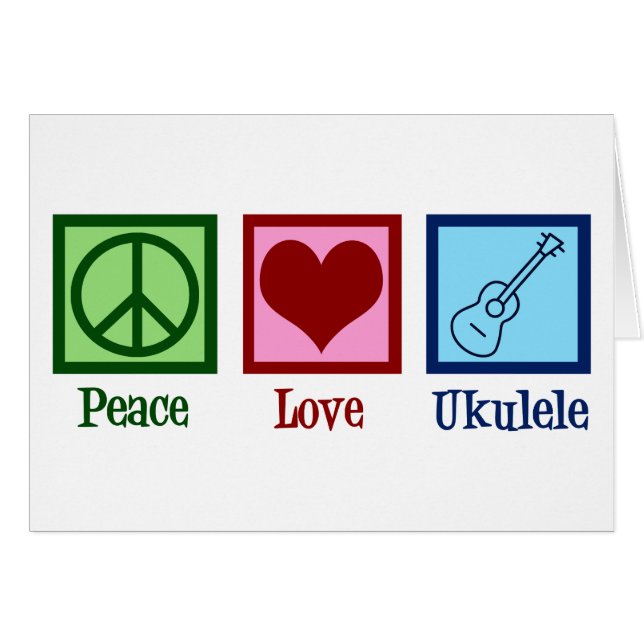 Peace Love Ukulele Card (Front Horizontal)