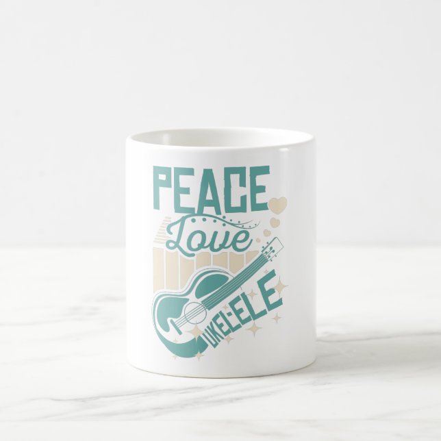 Peace Love Ukulele Coffee Mug (Center)